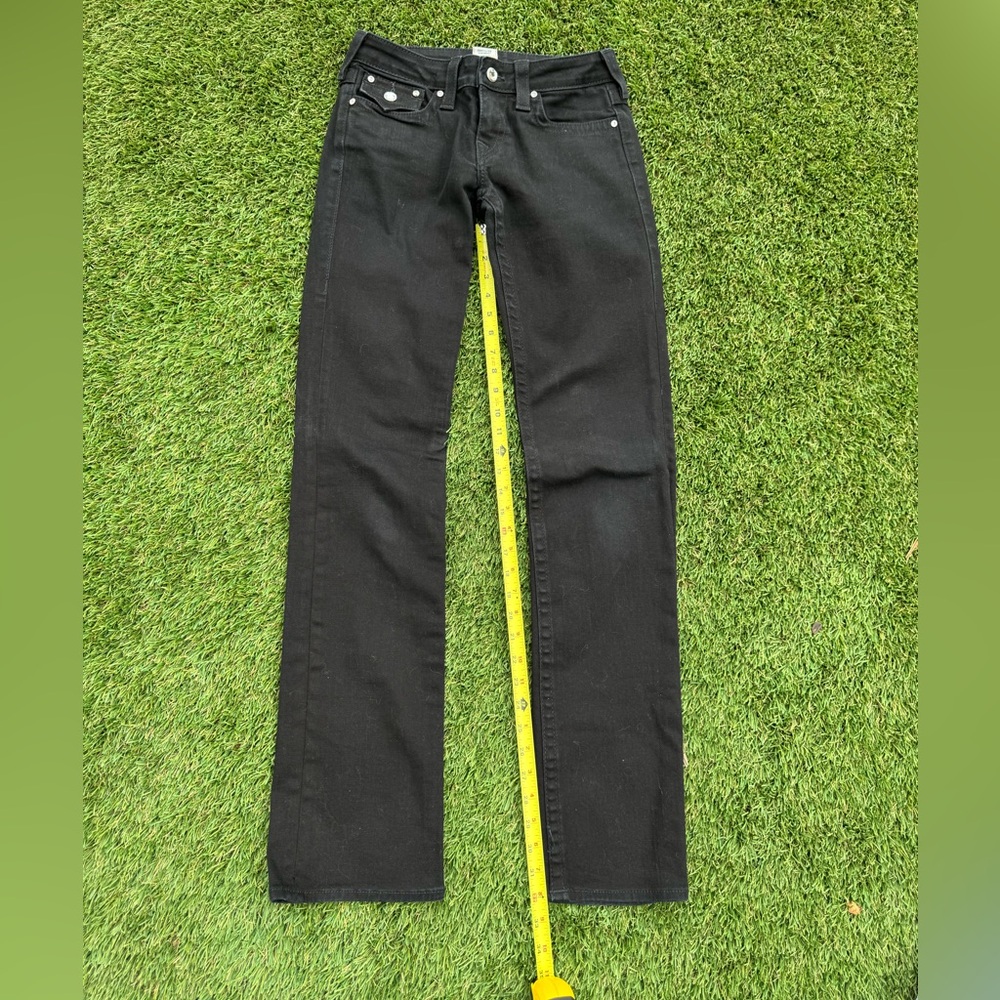 True Religion disco button Black low rise Women's Jeans.  Size 28